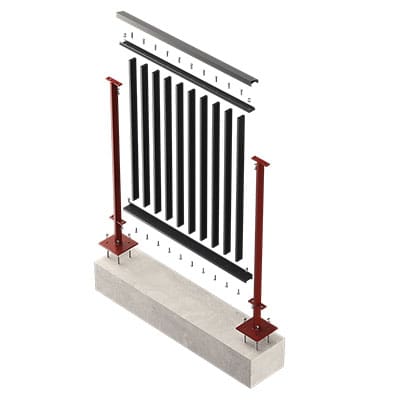 Linear Panel Balustrade System render